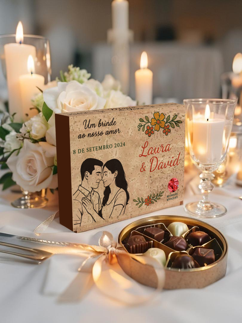 Caixa de Bombons de Avelã – Personalizável em Cortiça