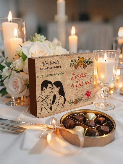 Caixa de Bombons de Avelã – Personalizável em Cortiça