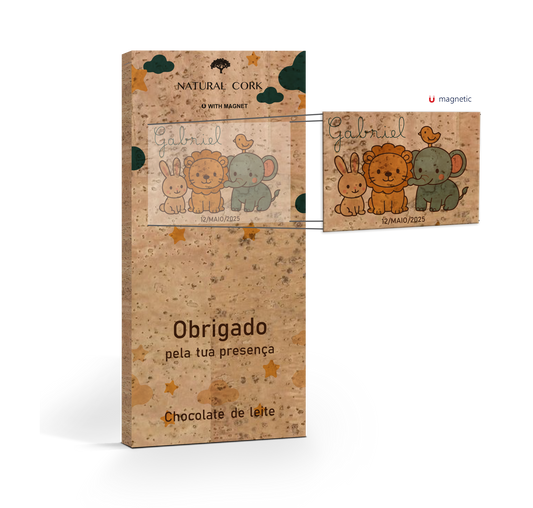 Tablete de Chocolate com Íman Removível